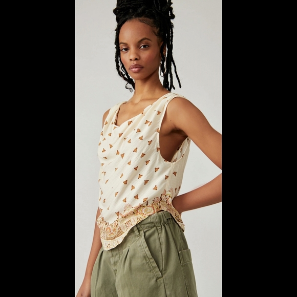 Free People Cowl Neck Boho Top - Picture 1 of 5